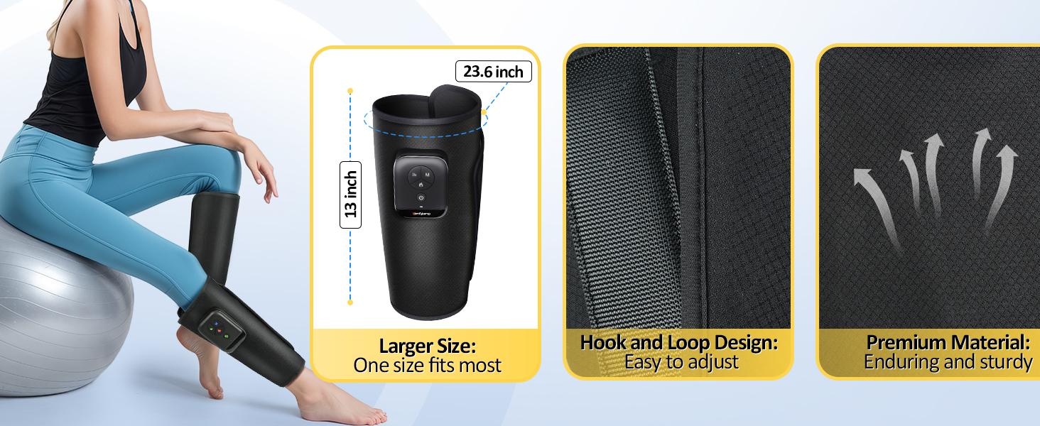 [2 Packs] Cordless Leg Massager for Circulation, Calf Massager with Heat and Compression, Birthday Gifts for Mom Women Men Wife, Cordless Leg Massage with DIY APP Control