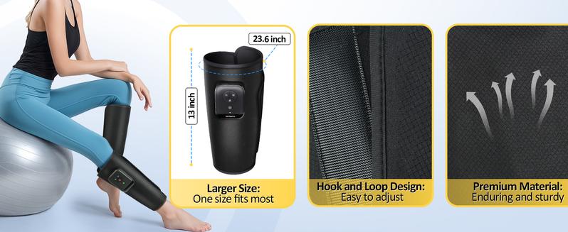 [2 Packs] Cordless Leg Massager for Circulation, Calf Massager with Heat and Compression, Birthday Gifts for Mom Women Men Wife, Cordless Leg Massage with DIY APP Control