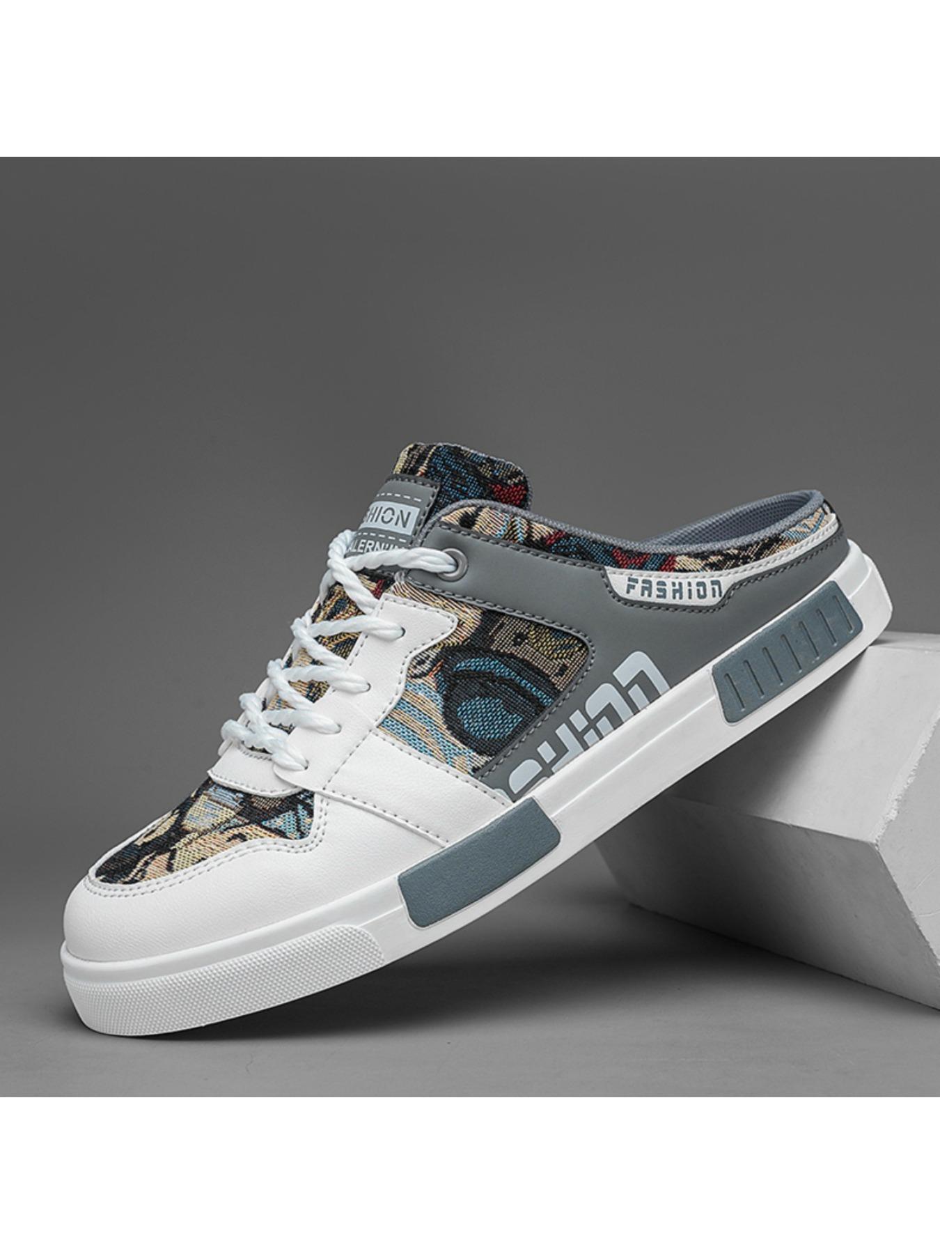 Summer Men's Half Slippers Fashion Large Size Non-Slip Breathable Casual Slippers, Stylish Comfortable Footwear for Daily Wear, Mesh Breathable Slides