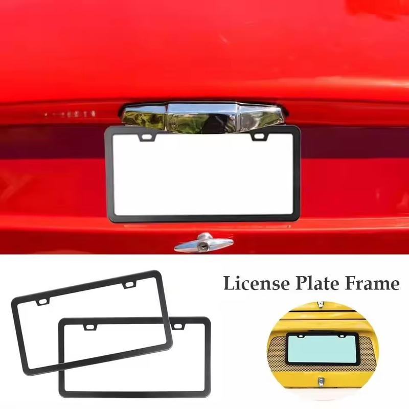 Us Standard Car License Plate Frame, American Style Carbon Fiber License Plate Holder, Automotive Accessories for Cars