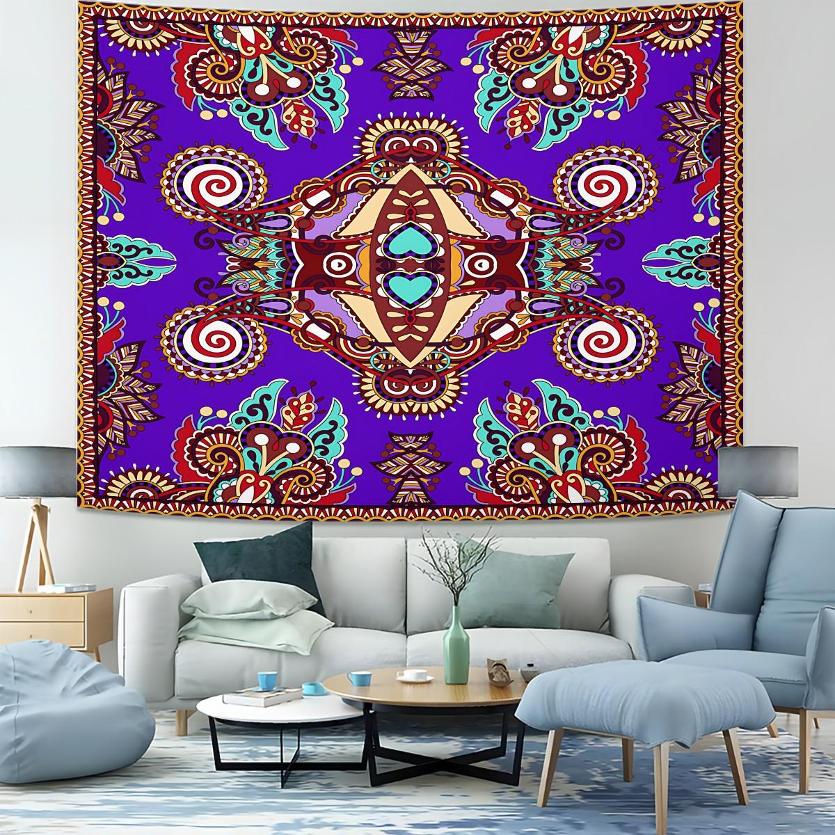 1Pcs Boho Paisley Printed Tapestry, Vintage Ethnic Style Wall Hanging, Soft Durable Decorative Tapestries, Vibrant Digital Print Art Tapestrys, Ideal for Living Room, Bedroom, Dorm, Studio, Home Wall Decor