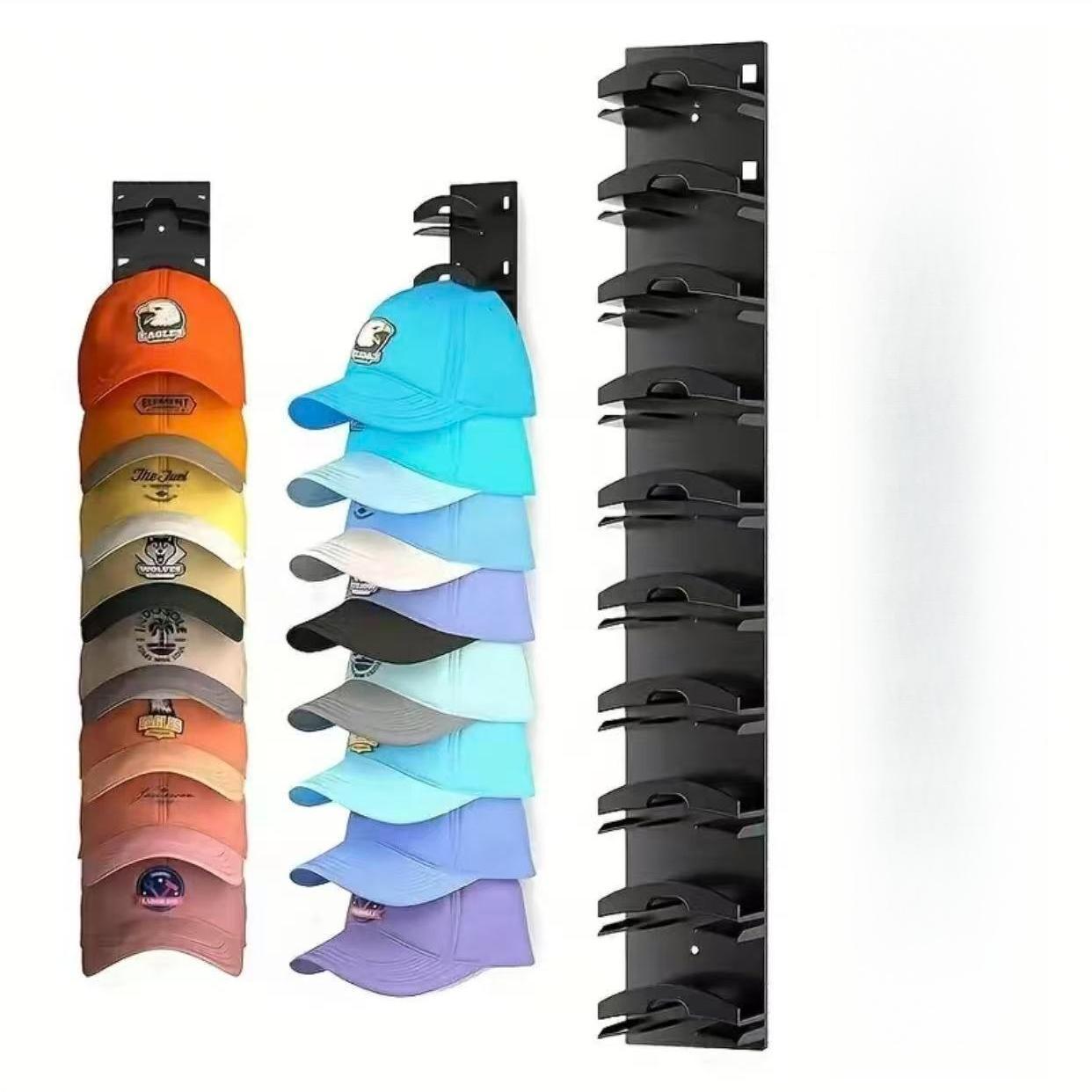 Wall Mounted Baseball Cap Storage Rack, 1/2 Counts Multipurpose Wall Mounted Hat Hook, Hat Storage Display Rack for Closet Door & Bedroom, Shelves, Hat Hanger