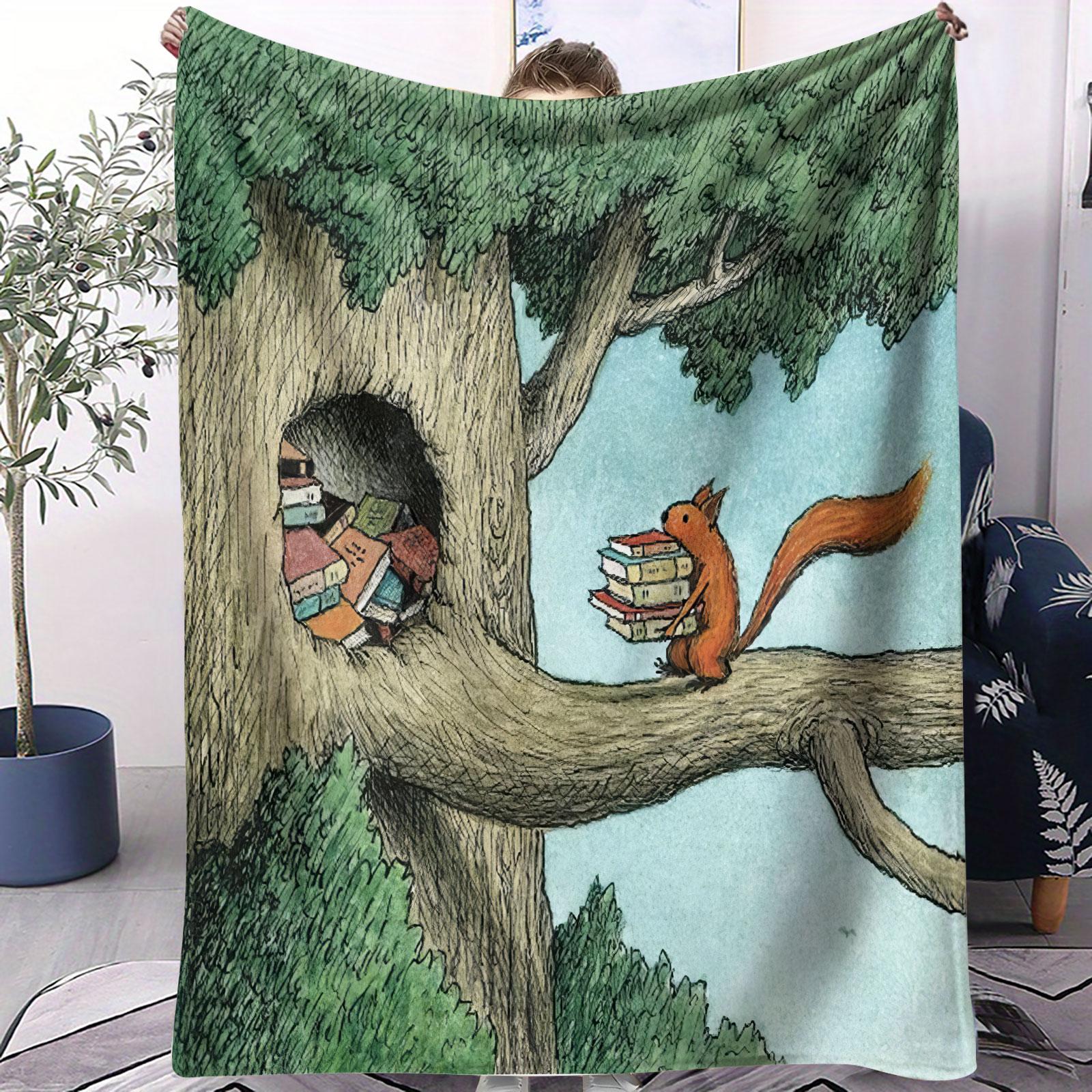 Book Reading Pattern Blanket, Suitable for All Seasons, Suitable for Beds, Sofas, Cars, Room Decorations, and Gifts, Suitable for Children and Adults