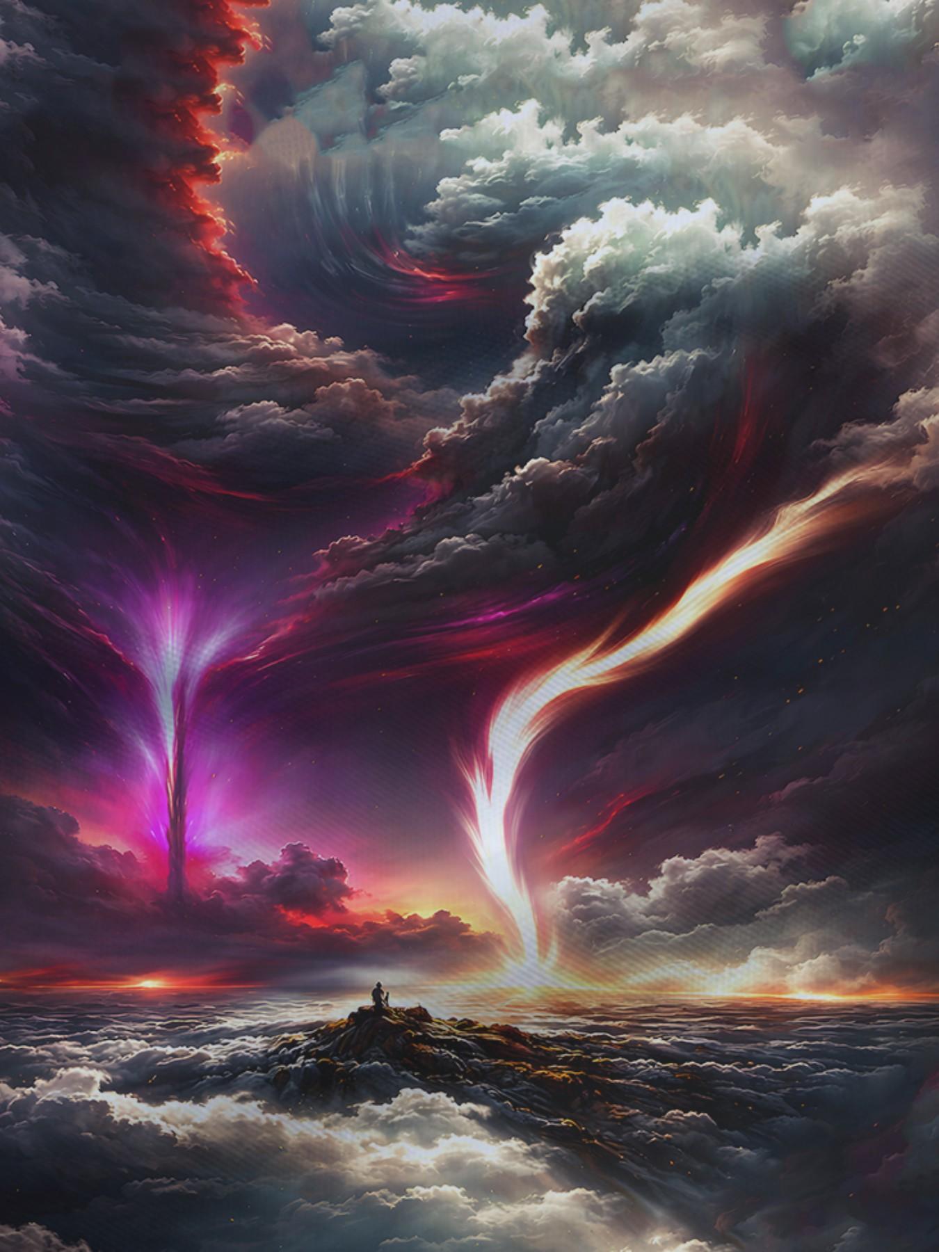 Unisex Vintage T-Shirt, Gradient Sunset Print, Loose Fit Short Sleeve, Casual Daily Wear, Outdoor Commute, Trendy Fashion