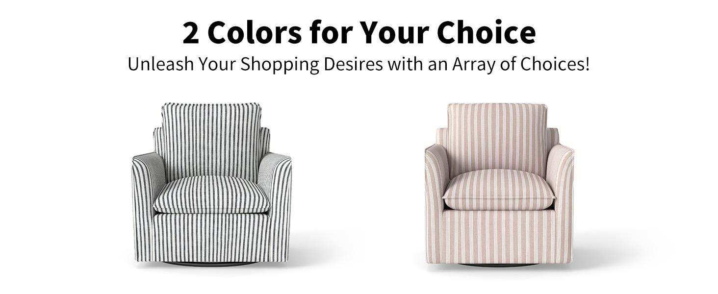 [SpringStatements] Upholstered  Swivel Accent Reading Chairt with Backrest Cushion – Armless Modern Lounge Chair with Soft Seat and Wooden Legs for Bedroom, Living Room, Small Spaces, Easy to Assemble