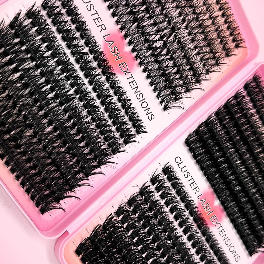 608 Pcs Eyelash Extension Kit, Individual Set Eyelashes, D-Roll, Multiple Lengths, Odorless, Easy to Apply, Home Makeup Books