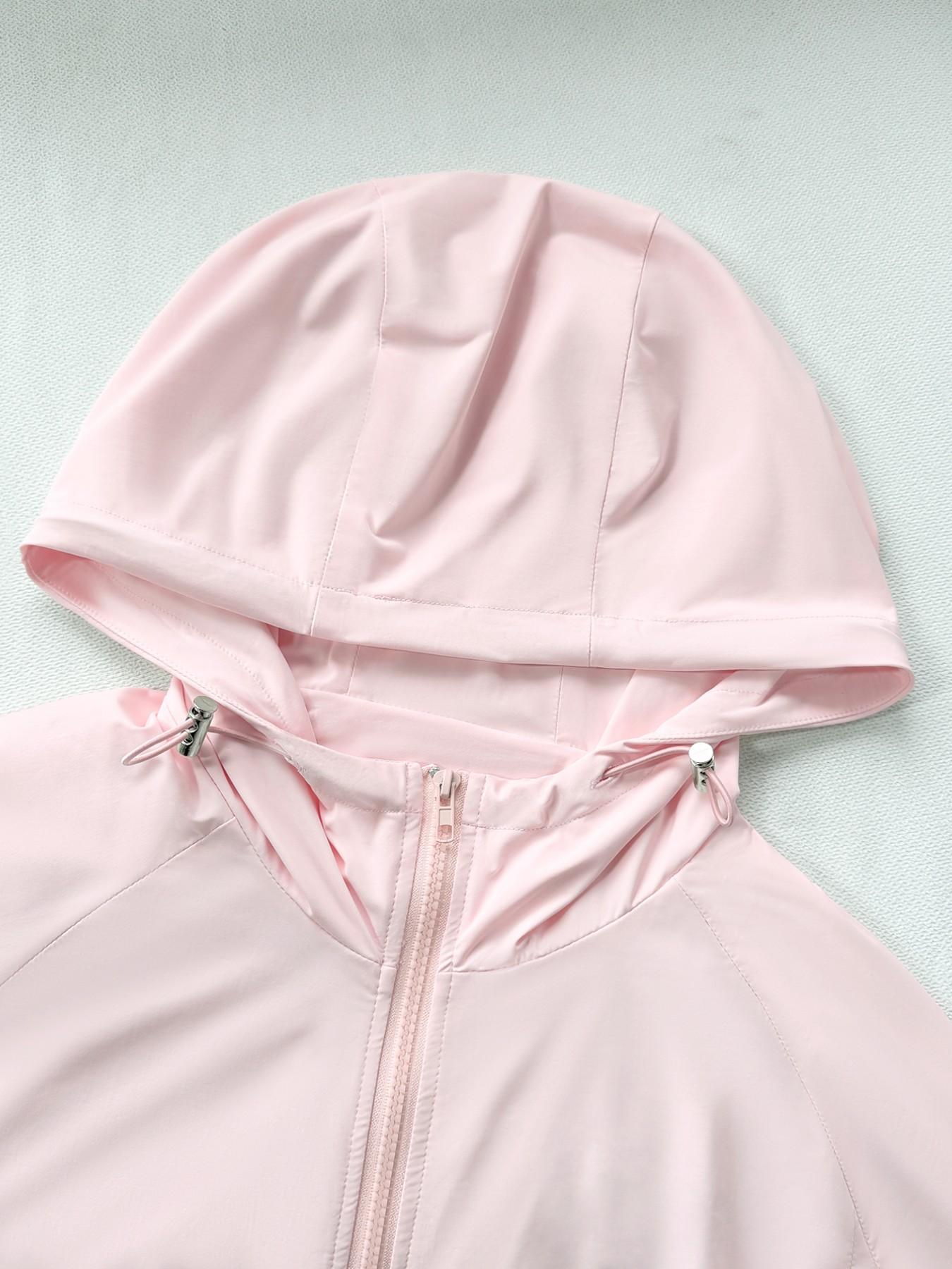 Women's Casual Hooded Zipper Sun Protection Jacket, Four Seasons Wearable Lightweight Coat, Daily, Trendy Commute Apparel