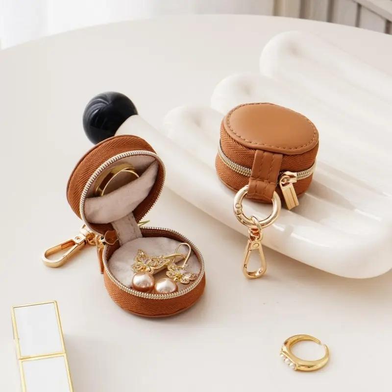 Portable Mini Jewelry Storage Box, Compact Design Jewelry Organizer, Elegant Jewelry Organizer, Jewelry Display & Storage Box for Earrings, Rings, Mini Lipstick, Travel Accessories, Jewelry Holder Organizer