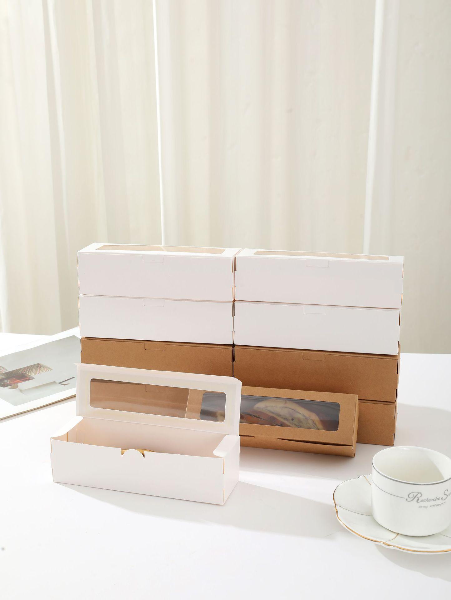20/1pcs Rectangular Flip Top Bakery Boxes with Clear Window Frame, Kraft Paper Macaron & Cookie Boxes.needoh.paper plates