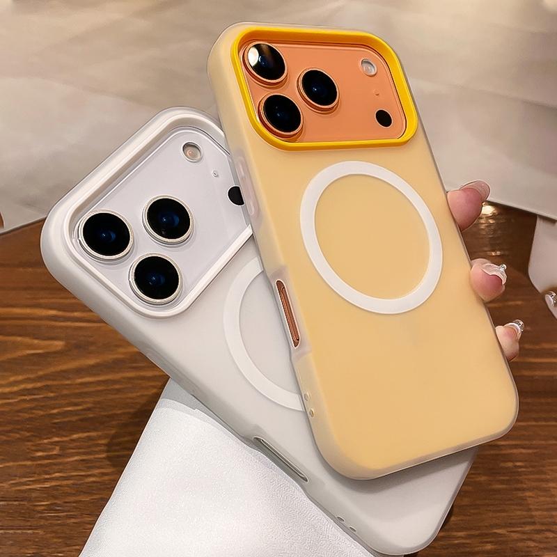 Phone Case - Luxury Candy-Colored 2-In-1 Magnetic Phone Case Compatible for Iphone 17 Pro Max, Air 16, 15, 14, 13, 12 Pro Max Plus Protective Cover, Frosted Soft Shell with Magnetic Wireless Charging, Shockproof Back Cover for 17 Pro Max