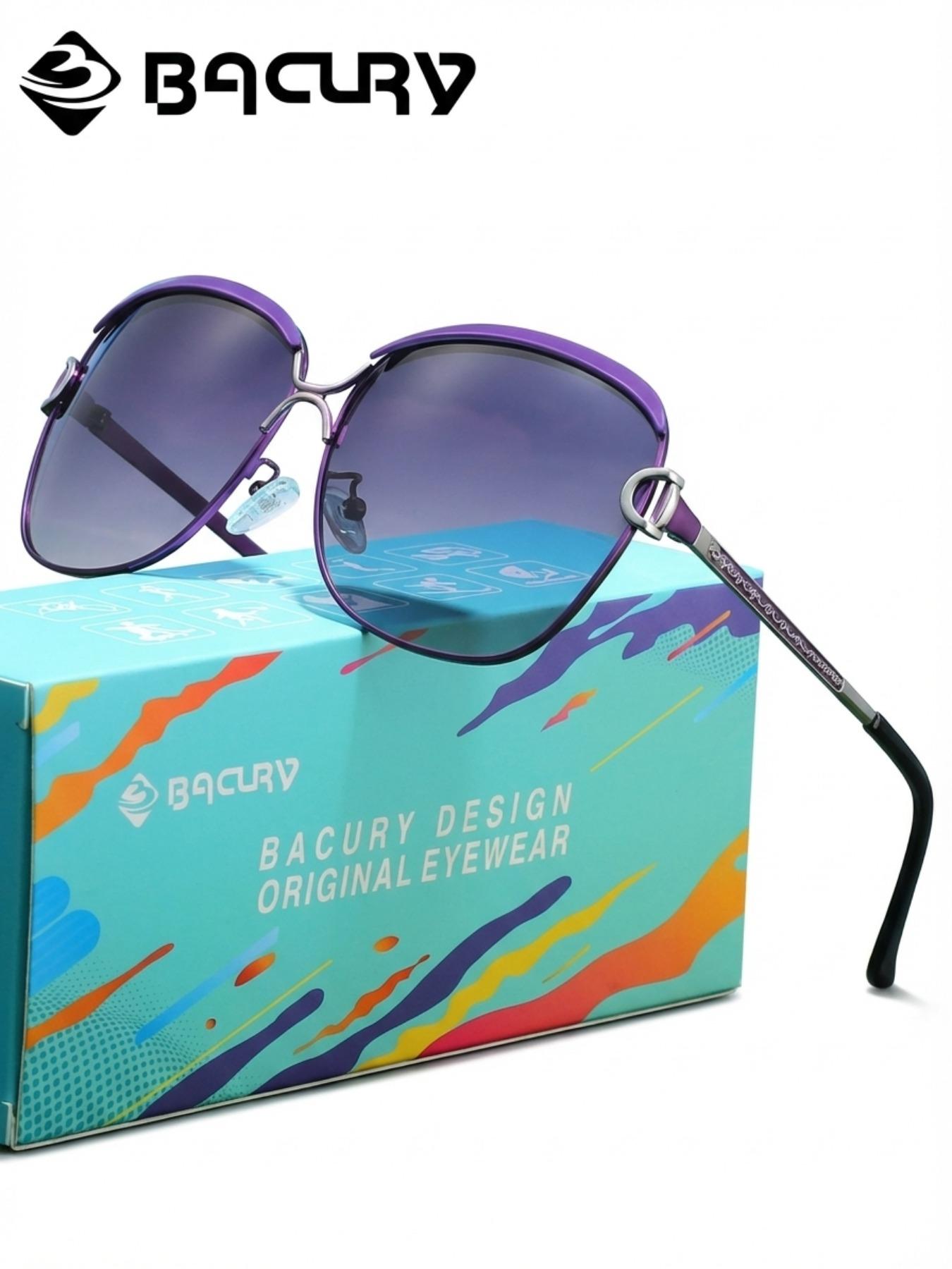 BACURY Retro Stainless Steel Polarizing Sunglasses With Square Frames, Versatile For Beach Vacations, Windproof, Dustproof, Uv Resistant Daily Travel, Driving And Hiking To Reduce Glare