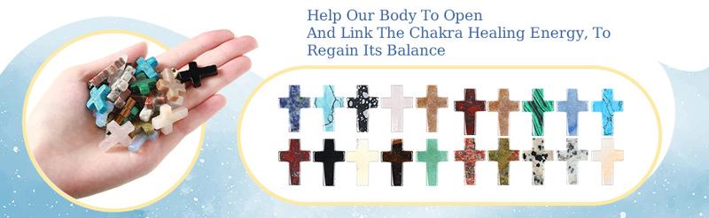 50 Pcs/75Pcs Cross Crystal Stone Natural Crystal Pocket Stone Cross Pendant Mini Cross Decorative Stone Bulks Cross Shaped Worry Stones for Men and Women Birthday HalloweenThanksgiving Christmas Gift Home Decor