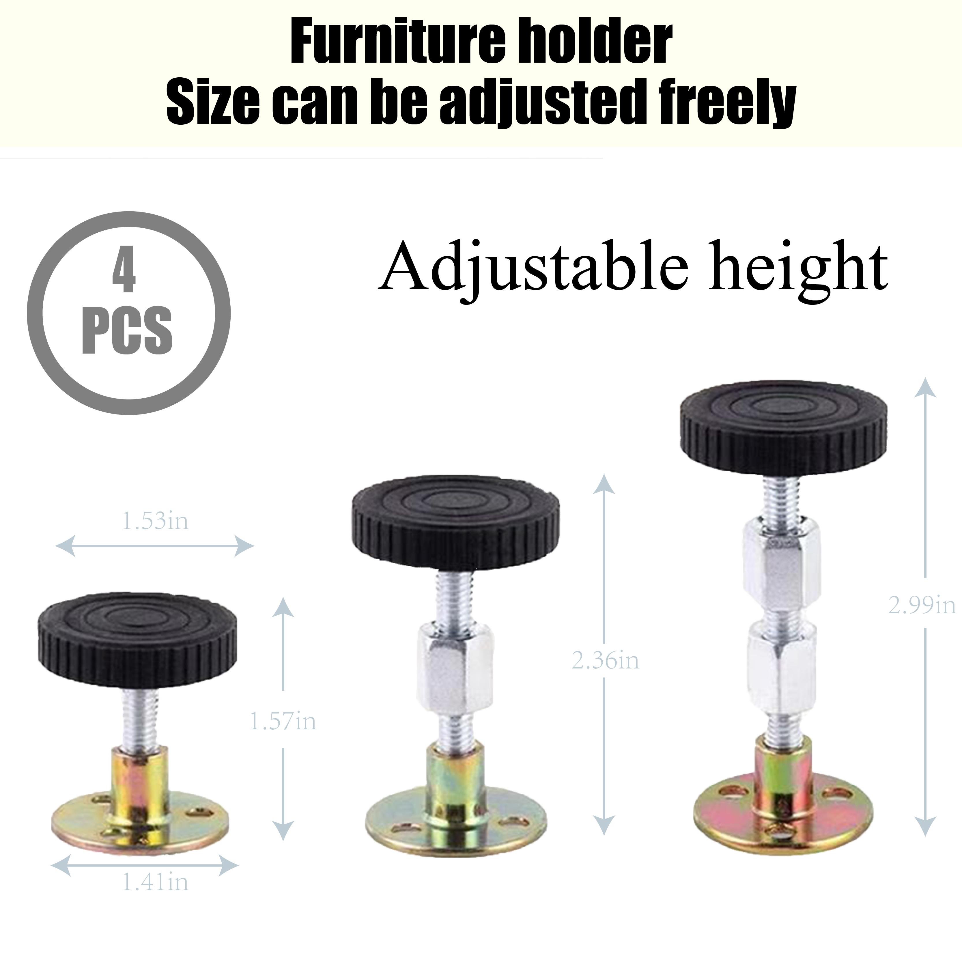 4 Counts Adjustable Threaded Bed Frame Fixer, No-Shake Headboard Wall Brackets, Headboard Reinforcement System, Quick Installation Reduce Noise