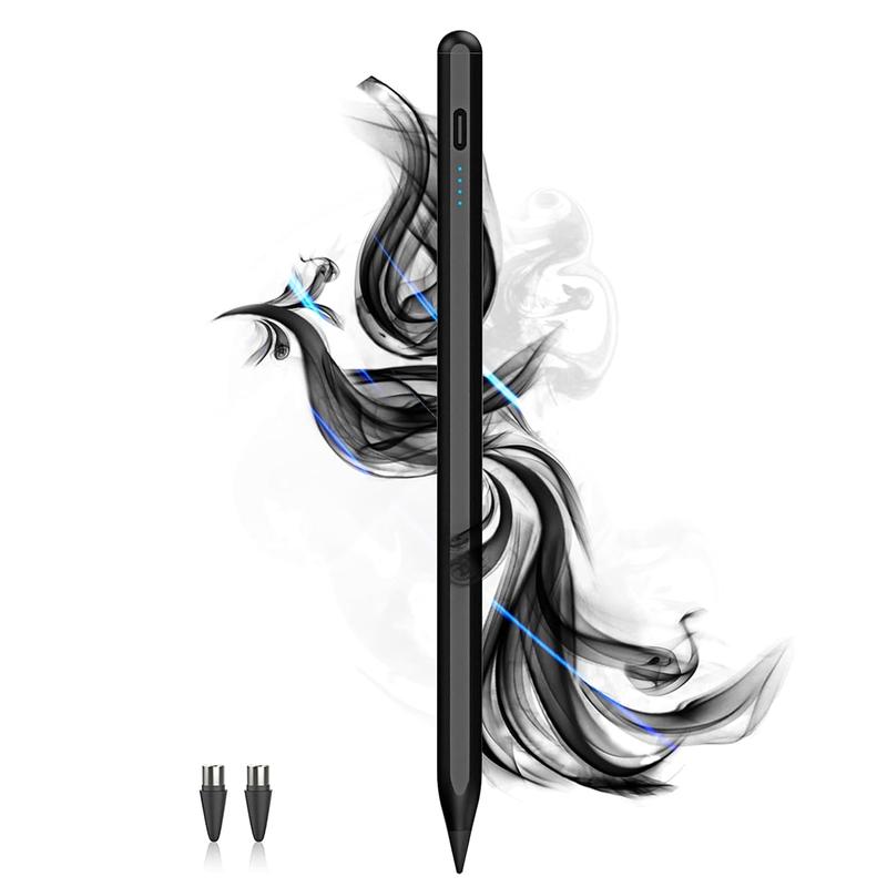 Stylus Pens for Touch Screens Power-Display Tablet Pen POM Tip Magnetic Digital Touch Pen Compatible with iPhone/iPad/iPad Pro/Lenovo/and Other iOS/Android Smartphone and Tablet Devices (Black) Touchscreen Pen USB Rechargeable Stylus