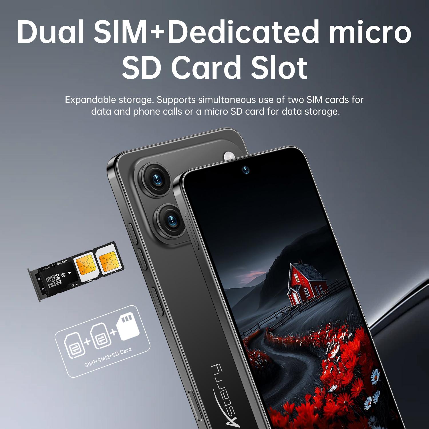Astarry 17 Pro Max Large Screen Smartphone Cellphone, 6gb+64GB RAM, 6.93-Inch Full Screen, 5000mah Battery, 16+20mp Camera, Face & Fingerprint Unlock