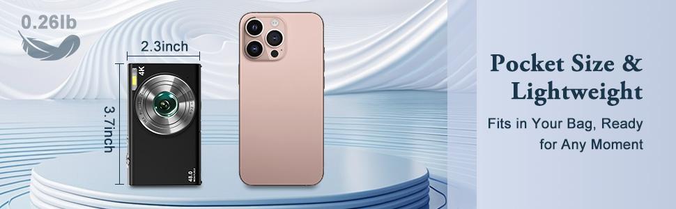 4K Autofocus Digital Camera for Photography & Video | 48MP, 16X Zoom, Anti-Shake, 32GB Card + 2 Batteries – Perfect for Teens & Beginners