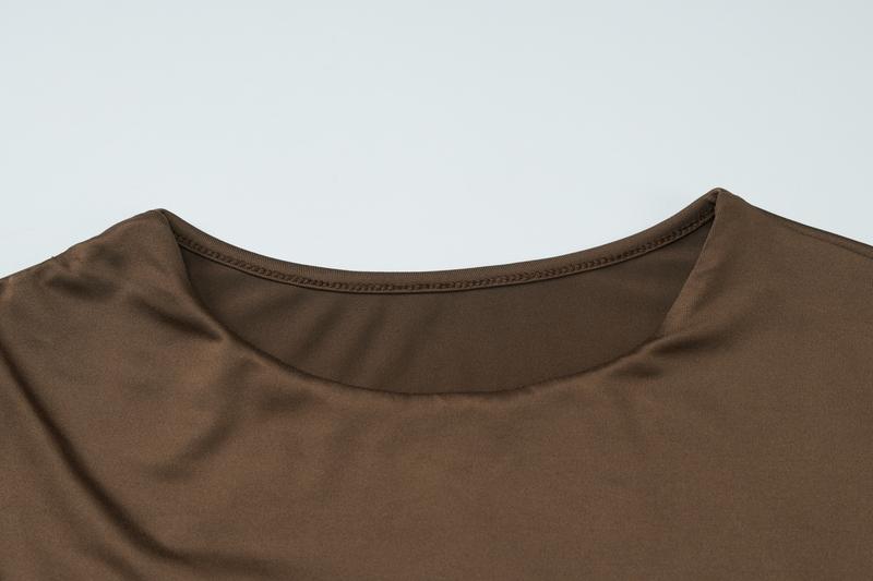 Women's Solid Ruched Round Neck Long Sleeve Pleated Dress, Elegant Plain Patchwork Plicated Slim-fitting Long Dress, Party Club Date Evening Gown Formal Dress, Ladies Spring Fall Winter Casual Dresses Clothes Wear, Formal Bodycon Dress