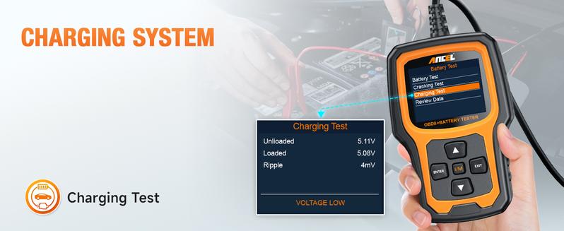 ANCEL AD410 PRO OBD2 Scanner Code Reader 6V 12V Automotive Battery Load Tester