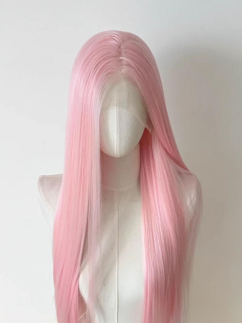 Light Pink Wig for Women 13x4 Lace Front Wig 26inch Long Straight Synthetic Wigs Soft Natural Heat-resistant Fiber Cosplay Wig Synthetic Hair