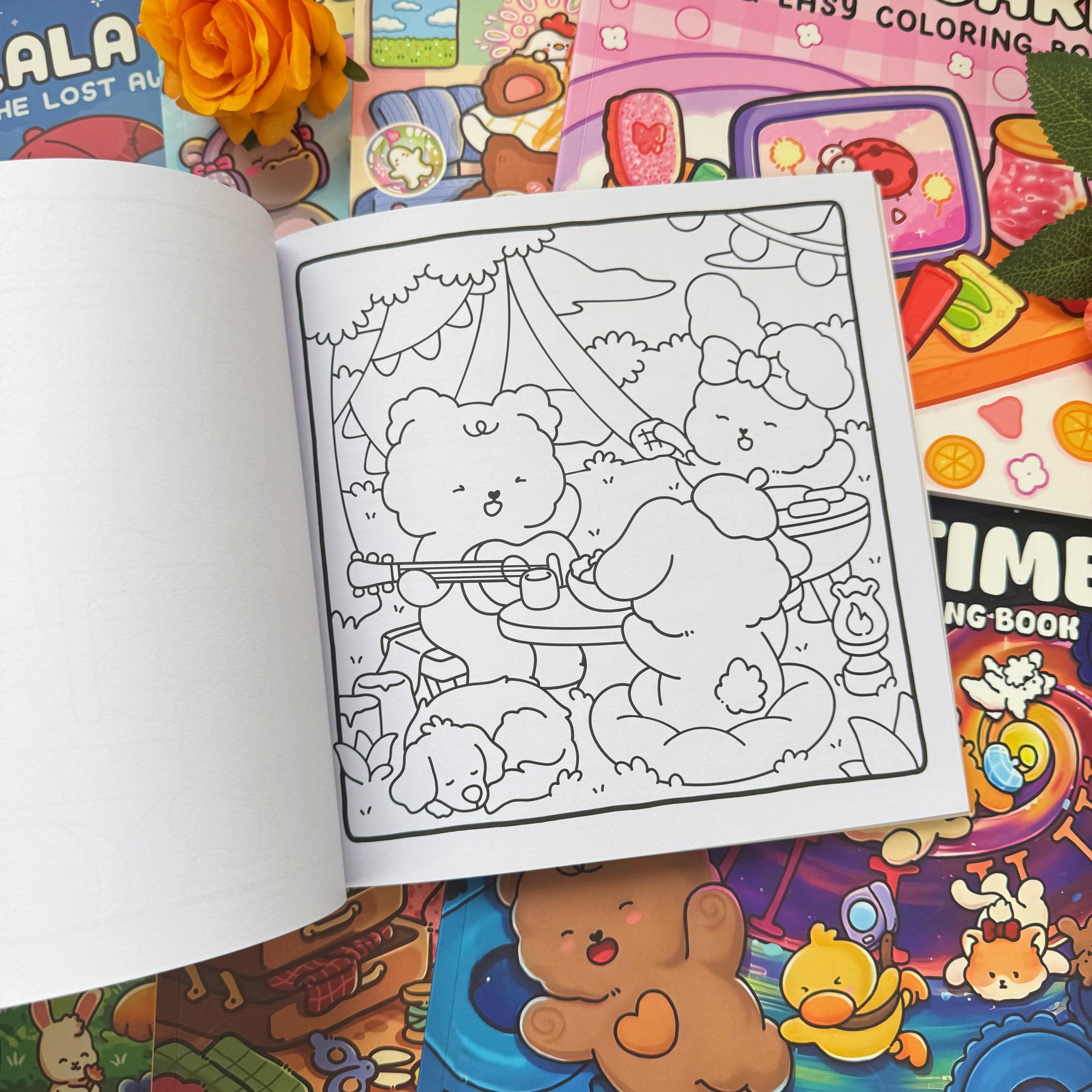 4/8 Pieces Cute Coloring Book Set,  Multi-Theme Designs, Enjoy Drawing Process, Stress Relief Art, Perfect Gift for Holidays & Daily Fun