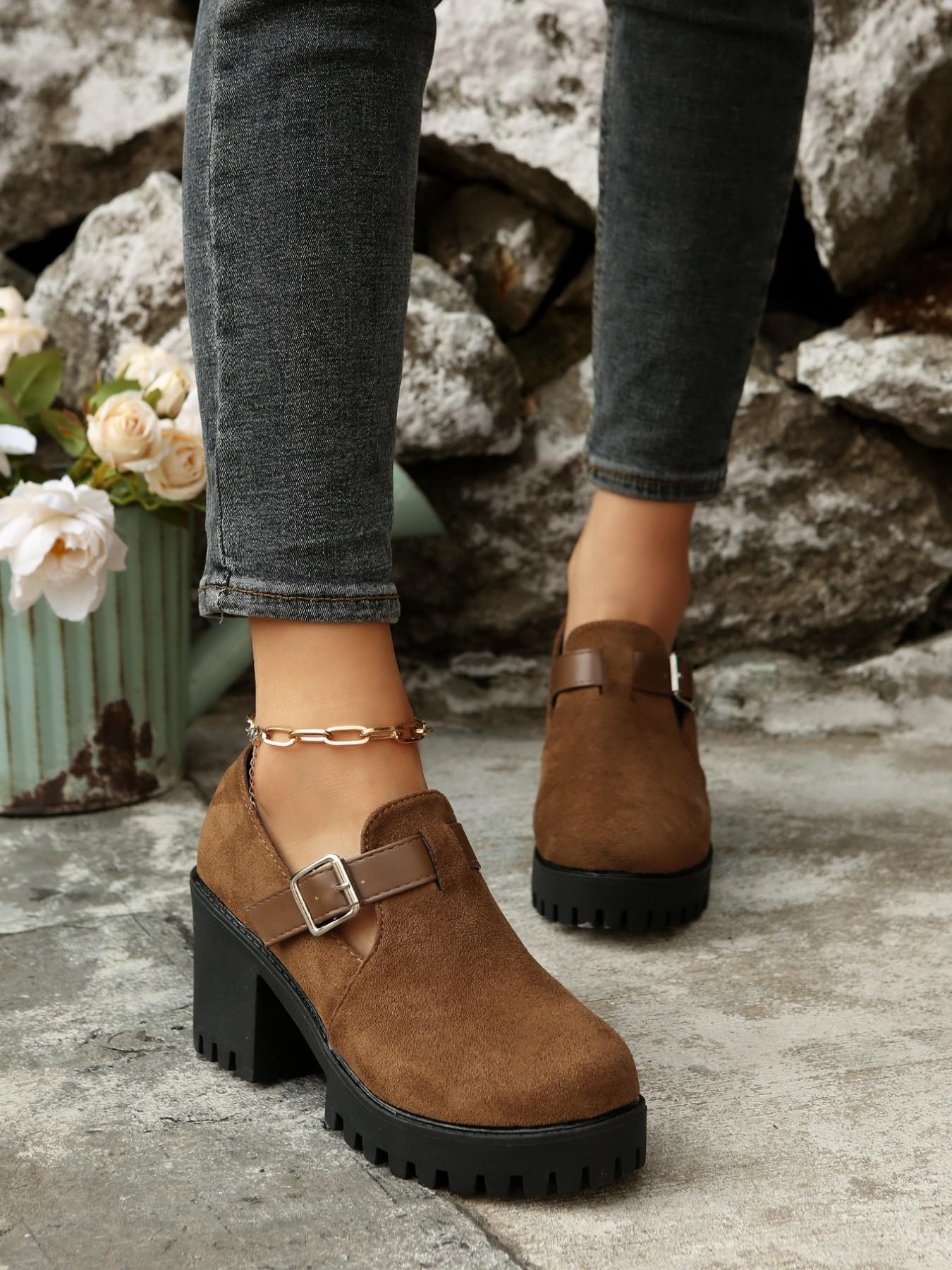 Women's Fashion Bow Design Slip-On Platform Loafers, Casual Fall Winter Shoes, Comfortable Round Toe Daily Wear, Thick Sole Leather Boots