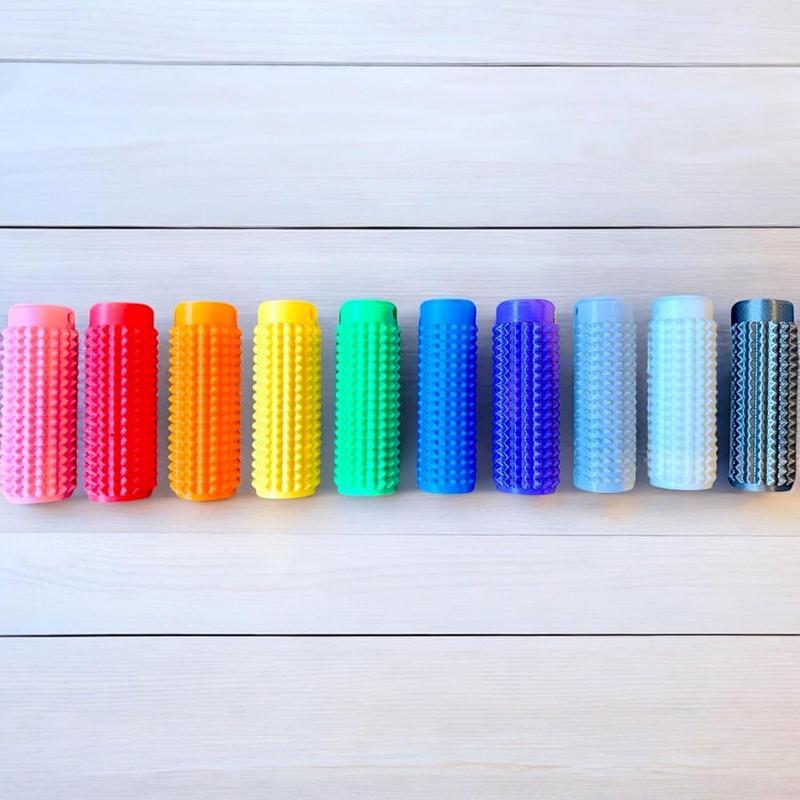 Little Ouchies Grippie Portable Vibrant Colors Stim Tool with Firm Plastic Spikes for Anxiety & Stress Relief, Clip to Keys for On-the-Go Comfort Pain Stimulation Impulse Management