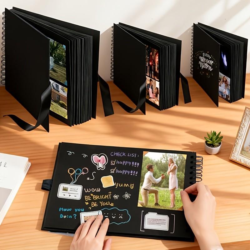 DIY Memory Scrapbook Album, Thick Cardstock Pages, Leather Craft Book, Perfect Gift for Weddings, Anniversaries, Birthdays