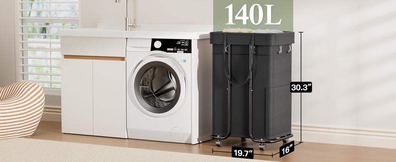 DELAMU Foldable Laundry Hamper with Lid - Dirty Clothes Basket for Bedroom/Bathroom/Dorm | Space-Saving, Sturdy & Breathable | Easy Storage Organizer