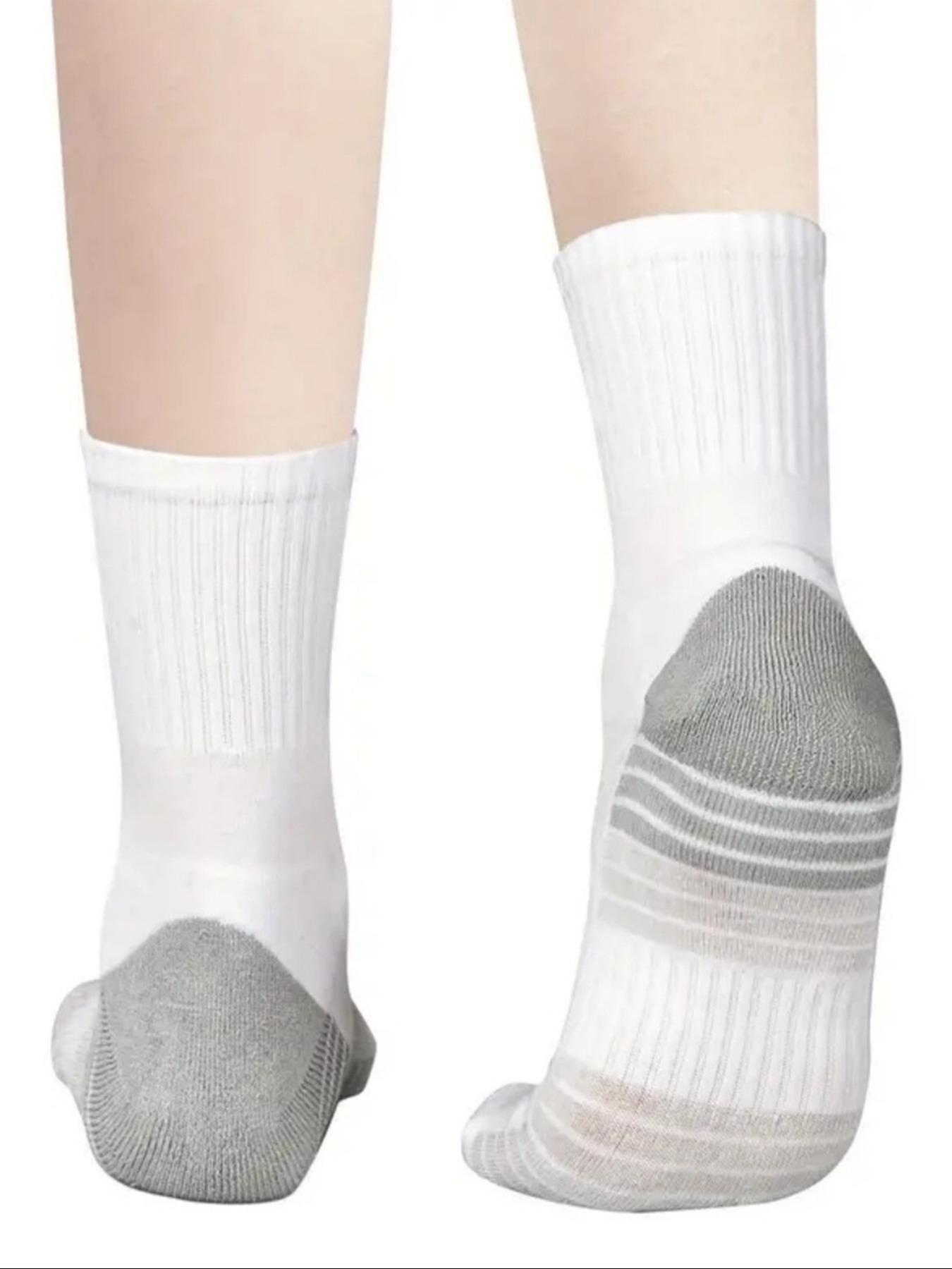 10 Pairs Men's Colorblock Crew Socks, Sporty Ankle Socks, Youth Basketball Socks, Unisex All-Season Casual Wear