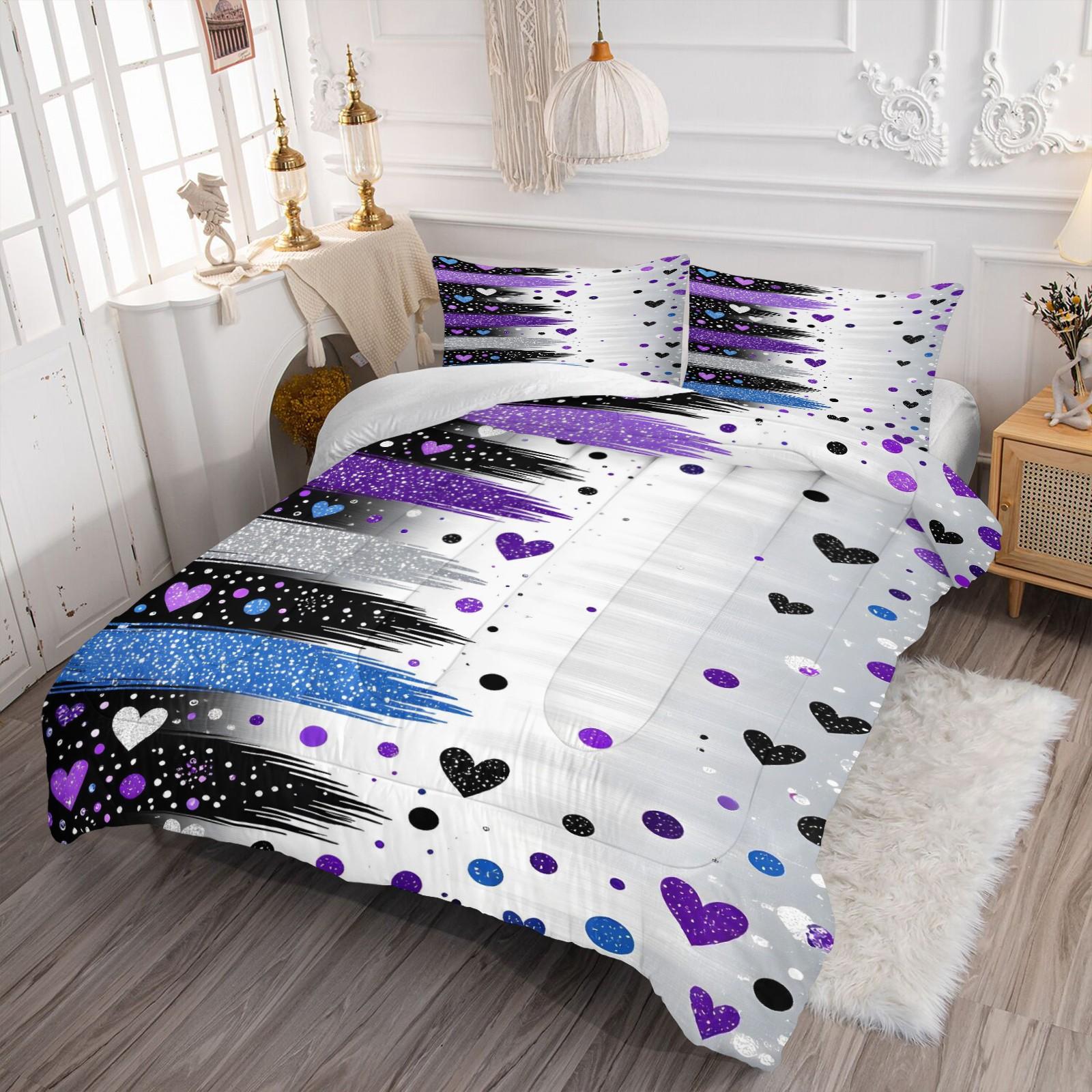 3pcs Valentine's Day Quilt Set, Soft Comfortable Lightweight Breathable Printed Bedding, Summer Quilt with 2 Pillowcases No Pillows Included