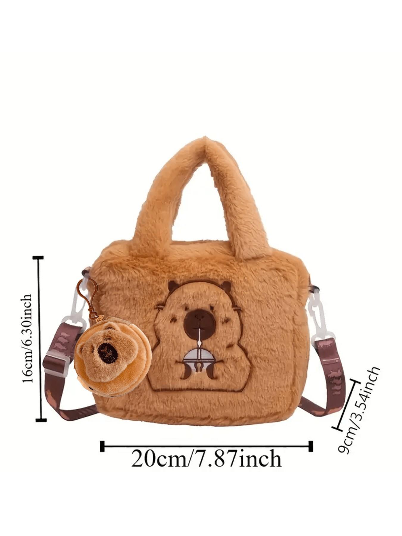 Dolphin Plush Crossbody Bag Set, Cute Animal Pattern, Soft Full Plush Material, Keychain, Small Item Organizer, Mother's Day Gift