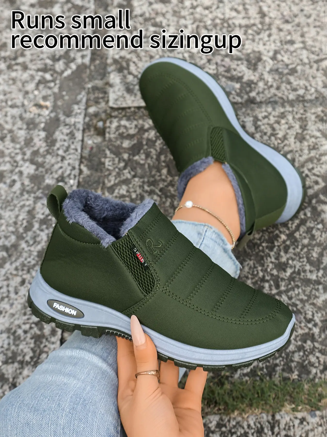 Women Fashion Winter Slip‑on Ankle Booties, Classic Low‑Cut Snow Boots, Stylish Warm Lined Cold‑Weather Footwear, Versatile Daily Dress‑up Short Boots for Ladies with Multiple Color Options, Casual Warm Boots