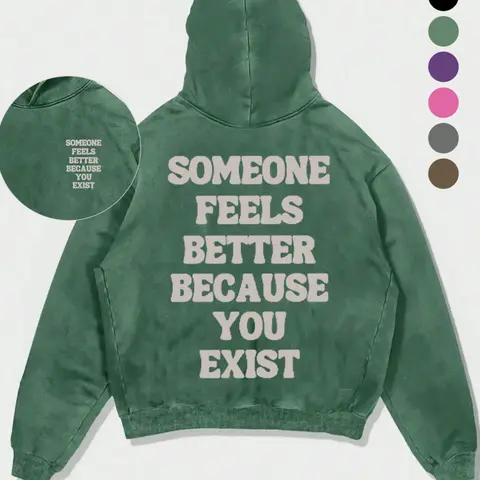High-Quality Graphic Cotton Blend Hoodie, Loose-Fitting Casual Streetwear, Self-Love Gift & Motivational Pullover for All Seasons, Graphic Hoodies
