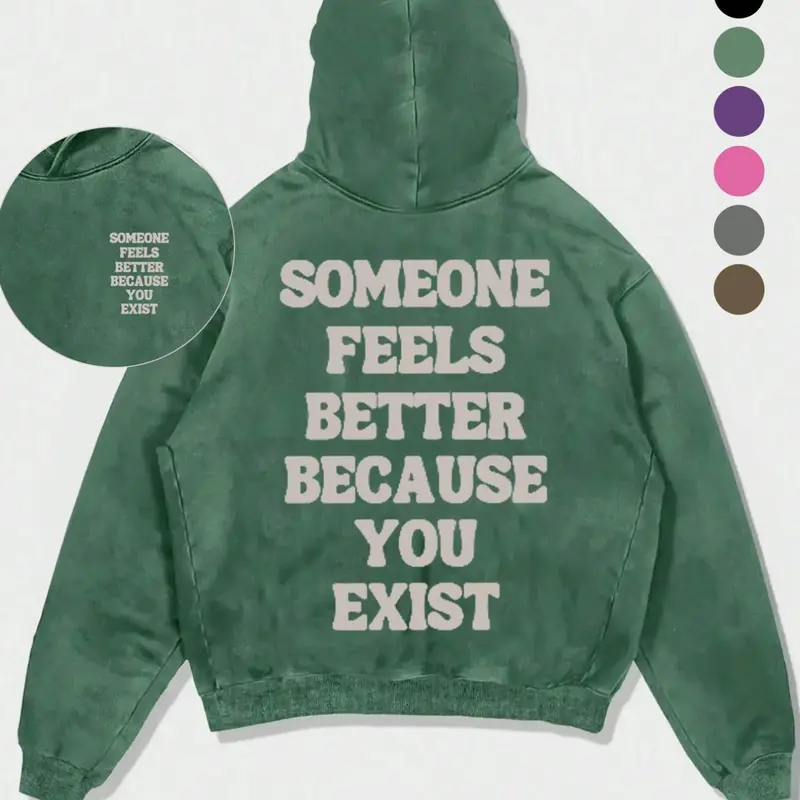 High-Quality Graphic Cotton Blend Hoodie, Loose-Fitting Casual Streetwear, Self-Love Gift & Motivational Pullover for All Seasons, Graphic Hoodies