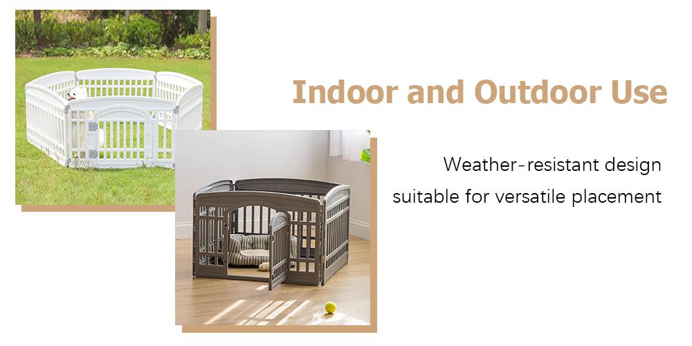 RIMIKING  Pet Playpen with Secure Gate,Flexible Modular Design,Lockable Gate,Non-Slip Base,Durable & Safe, GWL