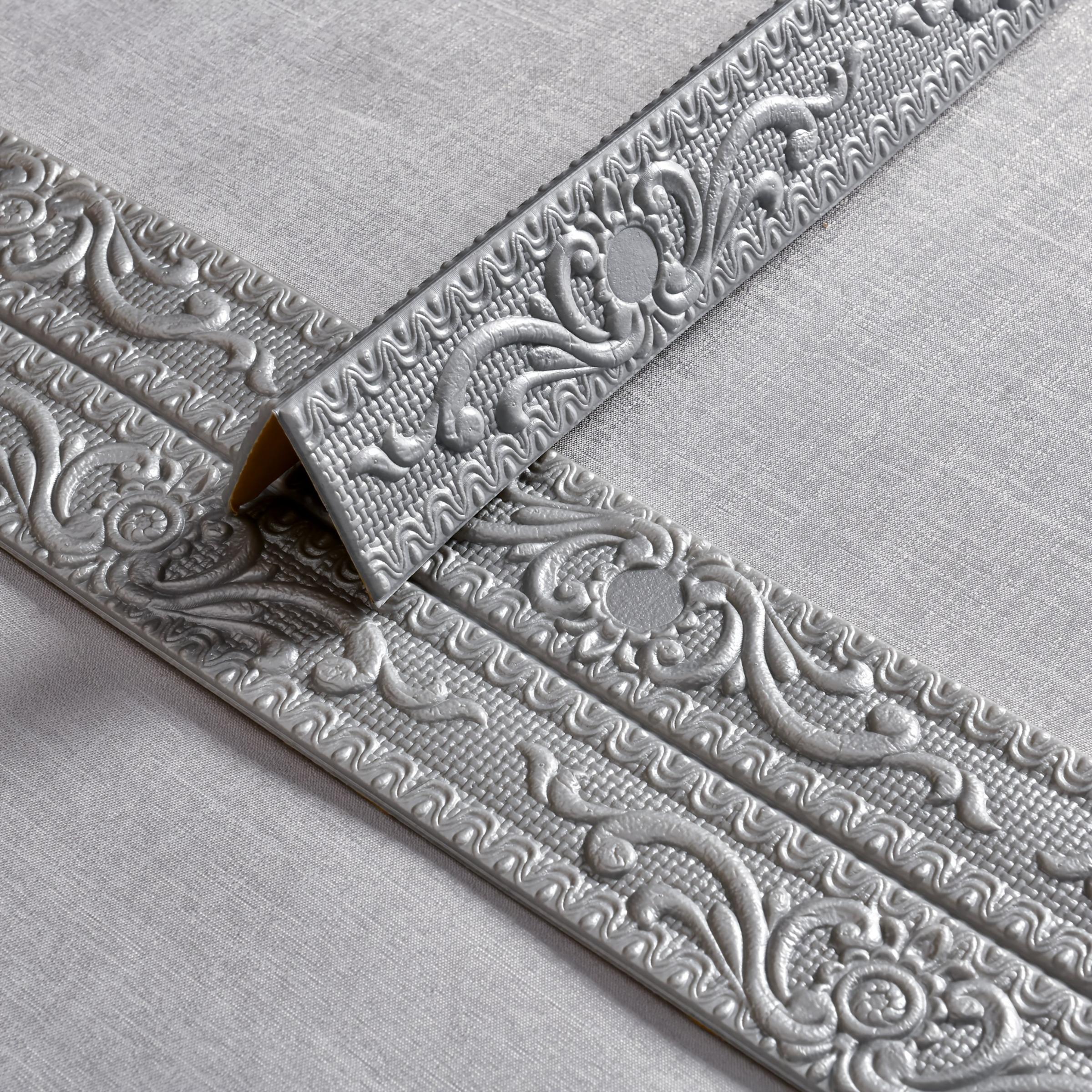 3-Pack Vinyl Wallpaper Strips, Self-Adhesive Waterproof Edge Seals, Interior & Exterior Baseboards, Ceiling & Wall Decor, Easy Application, Peel And Stick Wallpaper