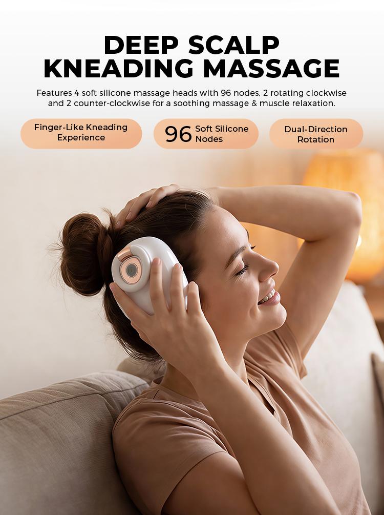 1PC Electric Scalp Massager, Cordless Waterproof Head Massager with Kneading Nodes, Handheld Hair Shampoo Brush for Deep Cleaning & Relaxation, Rechargeable Scalp Massagers, Gift for Men Women