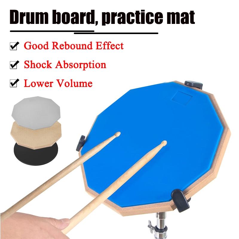 12 inch mute drum pad beginner's guide, sub drum pad metronome set, practice drum pad, practice pad suitable for various occasions, mute drum stick set, easy to carry drum board