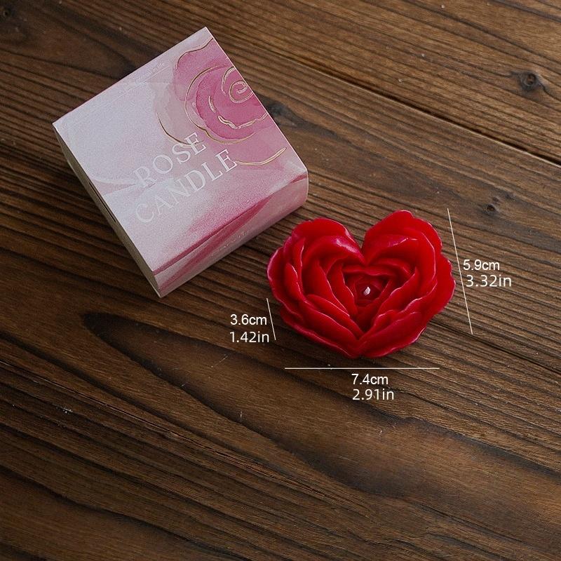 Heart-Shaped Rose Scented Candle, Realistic Flower Gradient Decorative Piece, Romantic Atmosphere Aromatherapy Candle, Valentine's Day Proposal Gift