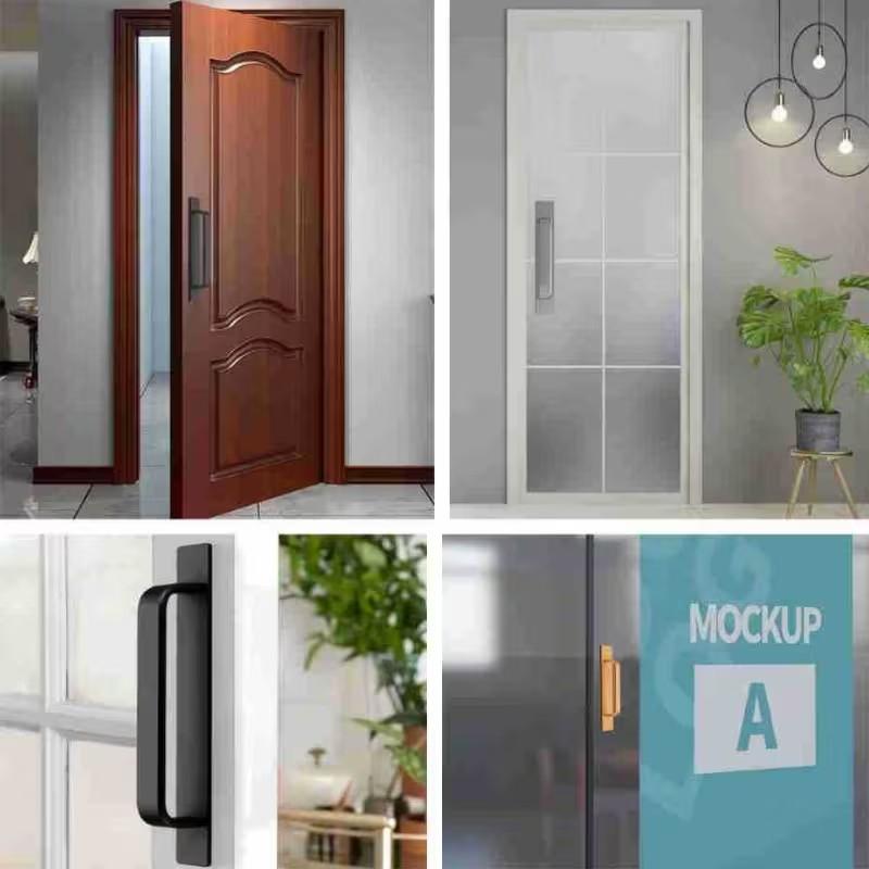 Modern Self-Adhesive Aluminum Alloy Door Handle, Easy-Install for Glass & Sliding Doors, Available in, Silver Color