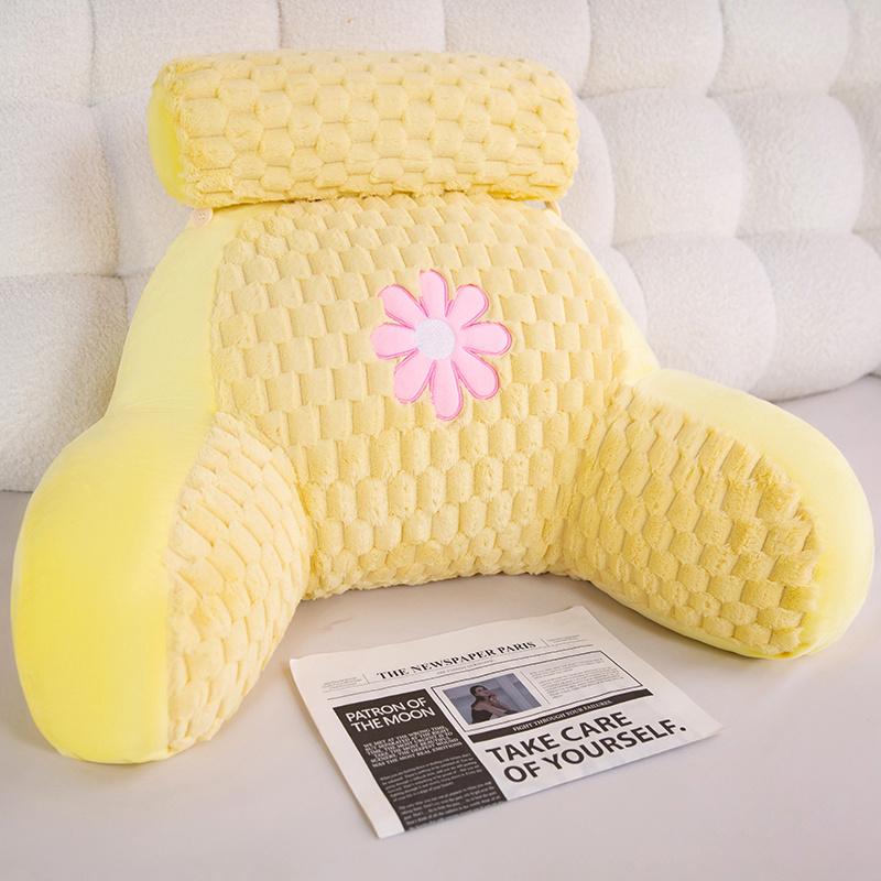 Extra Large Reading Pillow with Detachable Neck Roll, Plush Bed Rest Pillow for Adults, Perfect for TV Gaming Relaxing at Home