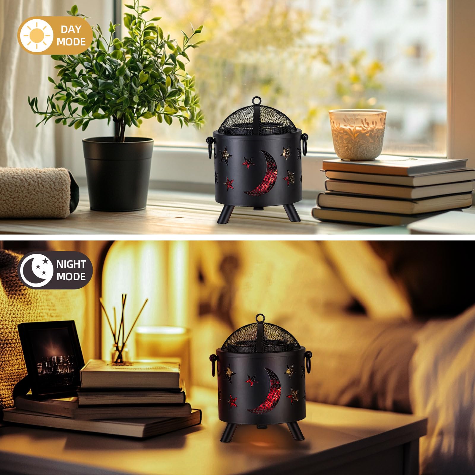 Fireplace Wax Melt Warmer with Timer: Electric Candle Warmer for Kitchen Living Room, 6.3" Tart Burner Industrial Decor, dealsforyoudays