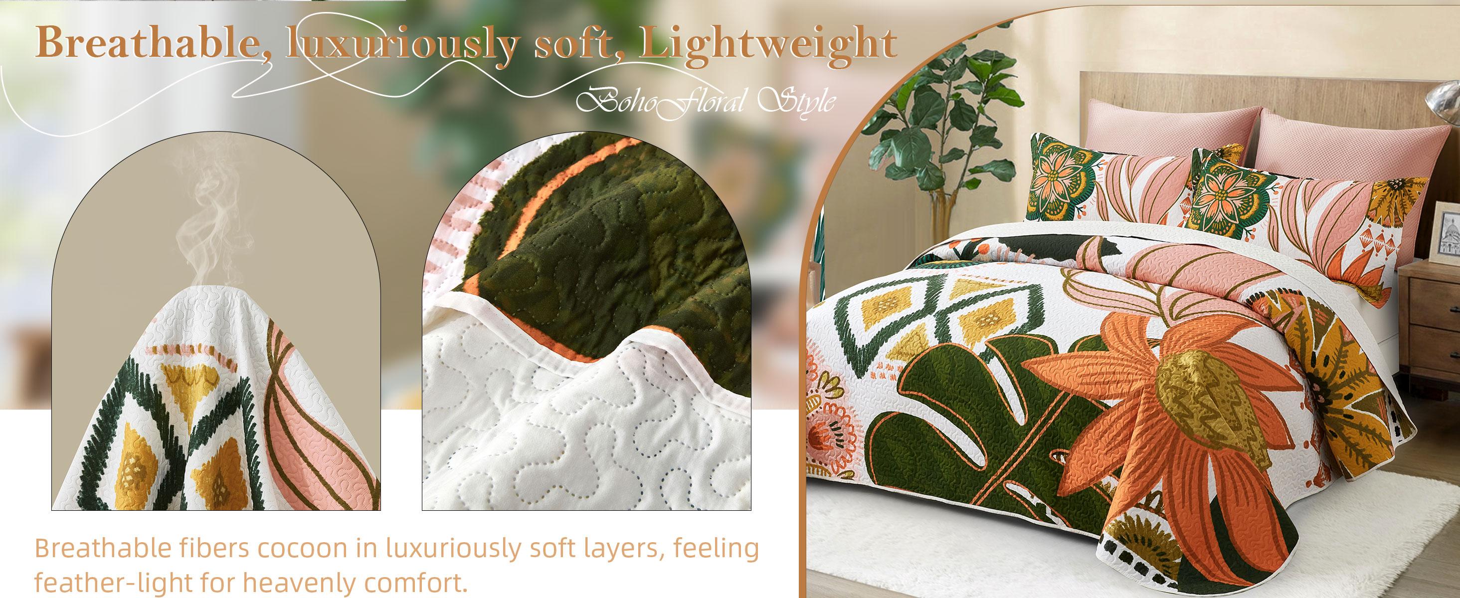 Tyrot 3 Piece Boho Floral Quilt Sets Farmhouse Botanical Reversible Lightweight Bedspread Coverlet with 2 Shams Mid Century Leaves Microfiber Bedding Quilts Set for All Season summerwins Tyrot 3 Piece Boho Floral Quilt Sets Farmhouse Botanical Reversible Lightweight Bedspread Coverlet with 2 Shams Mid Century Leaves Microfiber Bedding Quilts Set for All Season summerwins