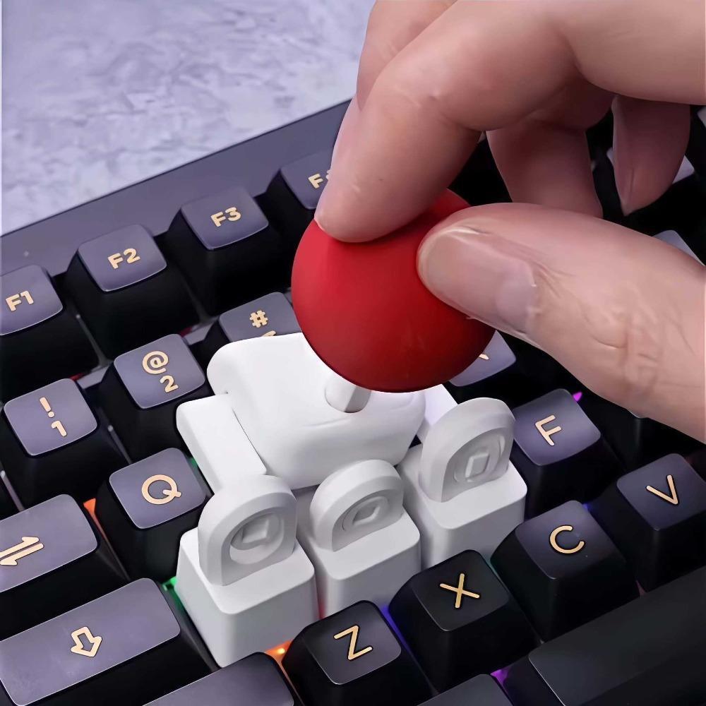 3D Printed Joystick-Design Creative Keycaps, Arcade-Look PLA Plastic Replacement Caps for Mechanical Keyboard Cherry MX Keys, WASD & Arrow Key Decor for Street Fighter Gaming Setup
