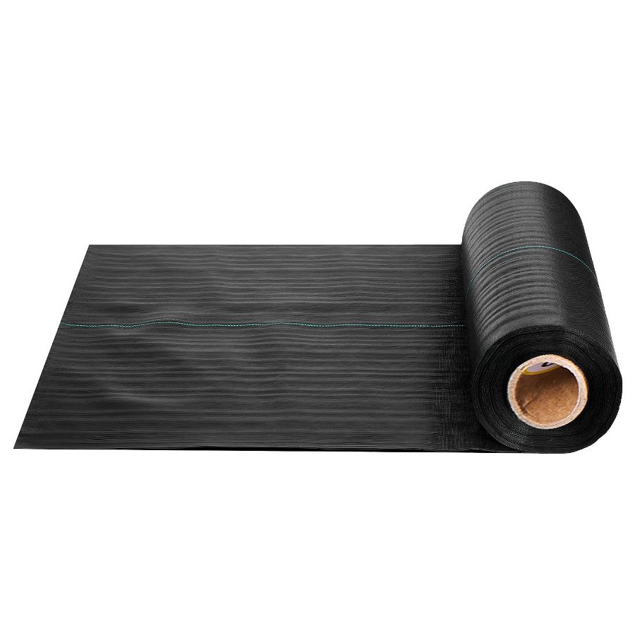VEVOR Heavy-Duty Weed Barrier Fabric, 1.4x50FT 3.2oz Woven Geotextile Webbing, Outdoor Gardening Ground Cover, Black Gardening Mat for Weed Control