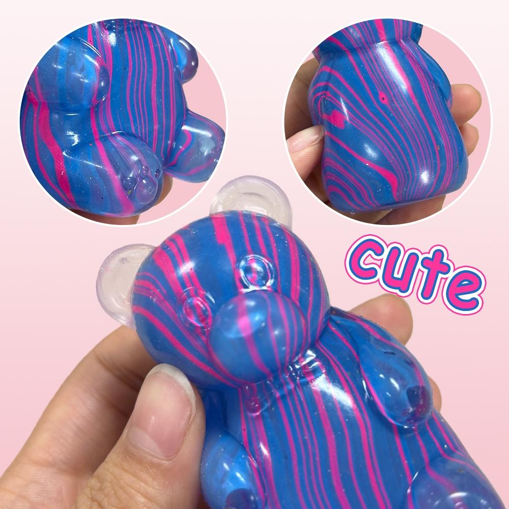 Cute Bear-Shaped Squeeze Sensory Stress Relief Toy, Soft Gel Fluid Teddy, Anxiety Reducing Ball, Birthday Gift, Party Filler, Decompression Squeeze
