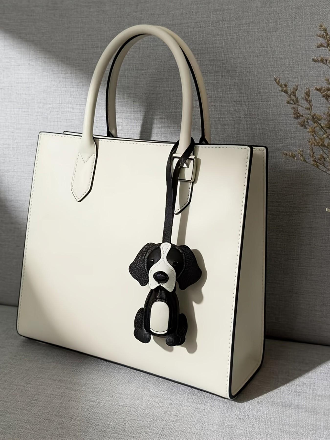 Adorable PU Leather Bulldog Keychain, Bag Accessory, Phone Chain, Valentine's Day Gift for Men and Women, All-Season Casual Style