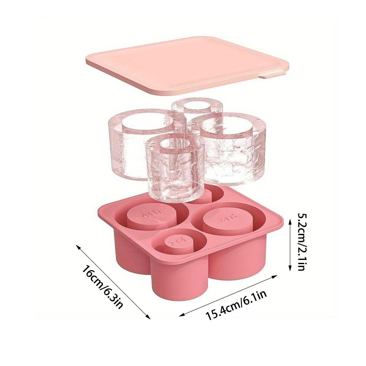 1PC Stanley silicone ice tray, 4-panel covered easy to release ice cube mold, large capacity water cup accessories for coffee, cocktails, and cold drinks enthusiasts, Stanley ice cream cup accessories