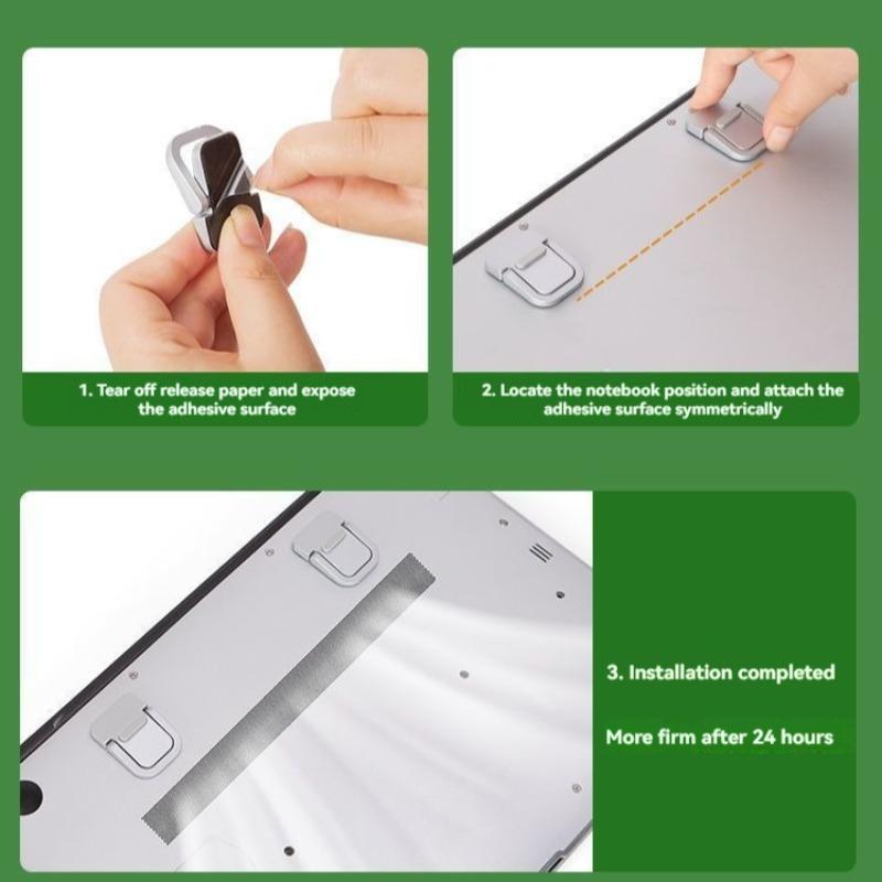2-Pack Laptop Stand, Invisible Portable 3D Design, Air-Cushioned Base, Foldable Keyboard Support, Cooling Ventilated Rack