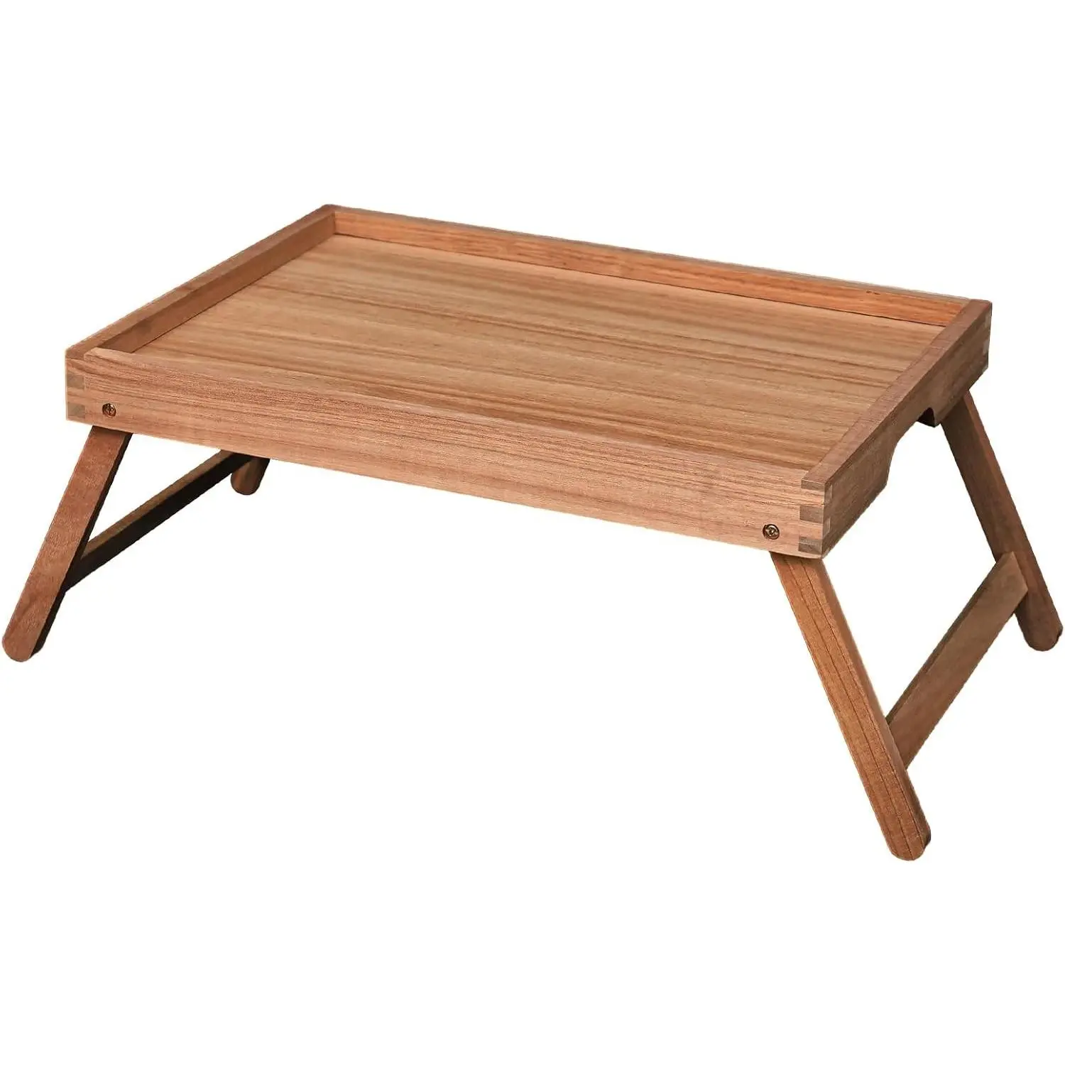 Wooden Breakfast Bed Table Tray with Folding Legs, Bed Tray for Eating and Laptop Use, Practical Serving Eating Trays for Bedroom